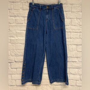 Anthropologie Pilcro Skipper High Rise Wide-Leg Crop Jeans Sz 25